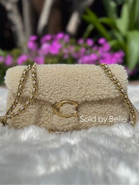 NWT Coach Shearling Tabby 20 In Shearling Purse